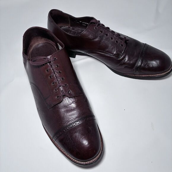STACY ADAMS 00014 \'Madison\' Cap Toe OXFORD Men\'s Shoes SIZE 11 EE Brown Leather main image 9